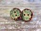 Preview: Blumen Kokos Knopf Ohrstecker Rosen Flower